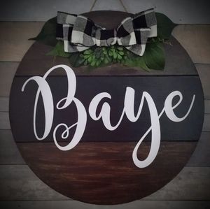 15.75" round custom name door hanger